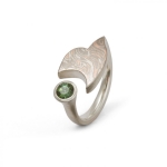Ring »Sail« mit Mokume Gane und grünem Turmalin