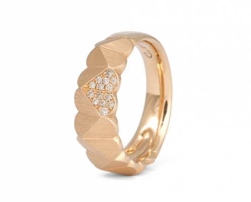 Roségold-Ring mit Diamanten aus der Kollektion Herzblatt