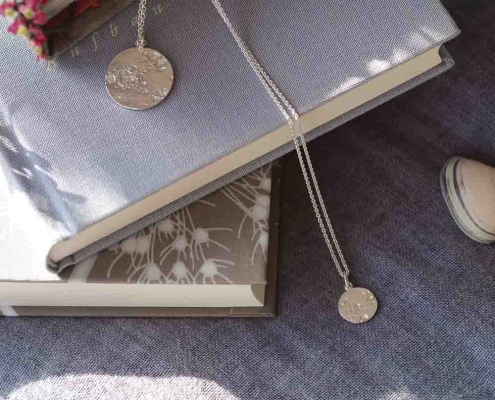 Zarte Halskette mit Kreis-Anhänger »Mond« aus 925er Silber